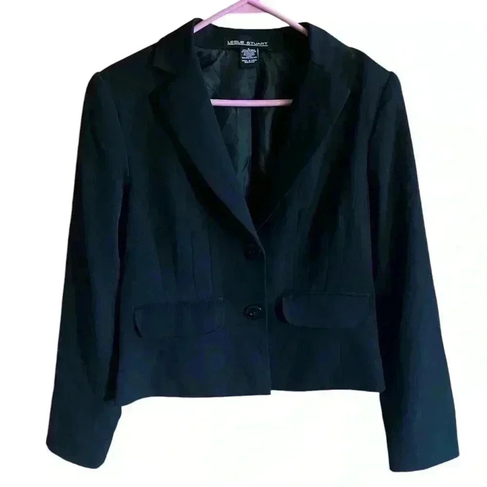 Classic Black Blazer by Leslie Stuart size 2